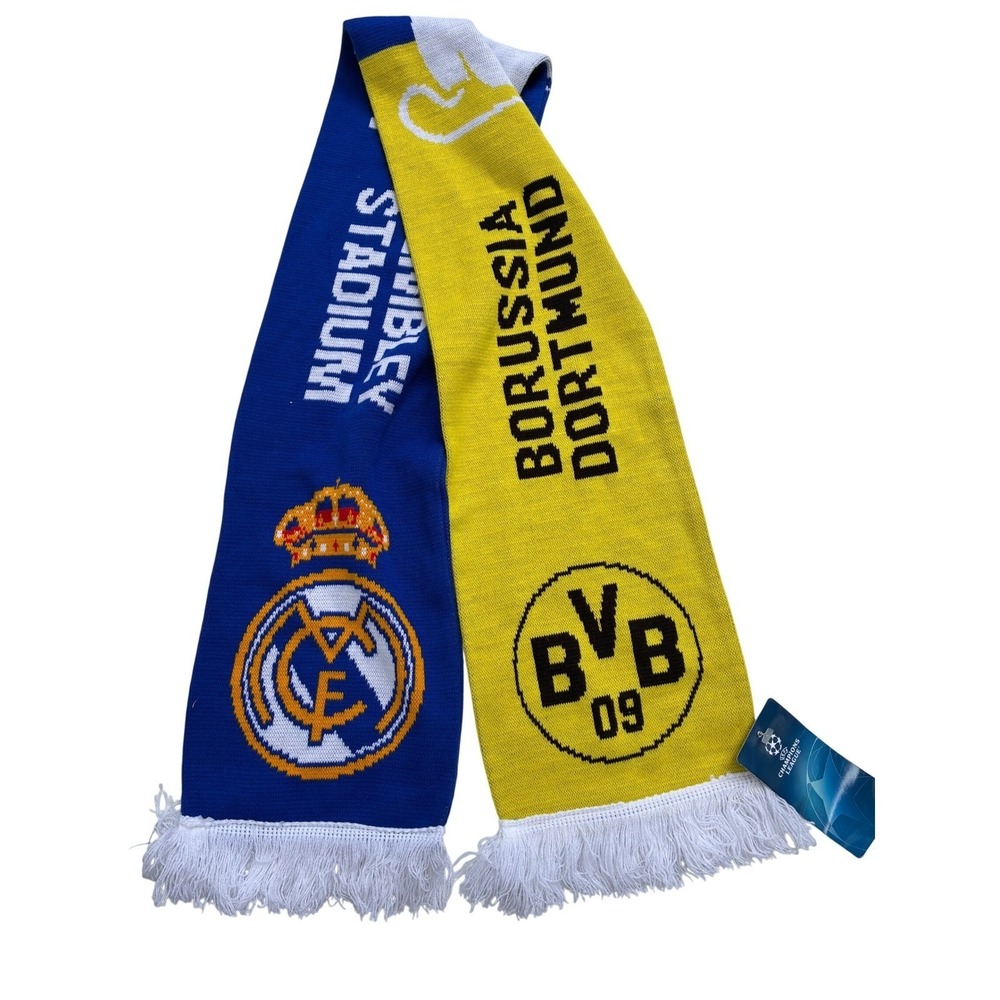 UEFA Champions League Final 2024 Scarf Real Madrid vs Borussia Dortmund Wembley